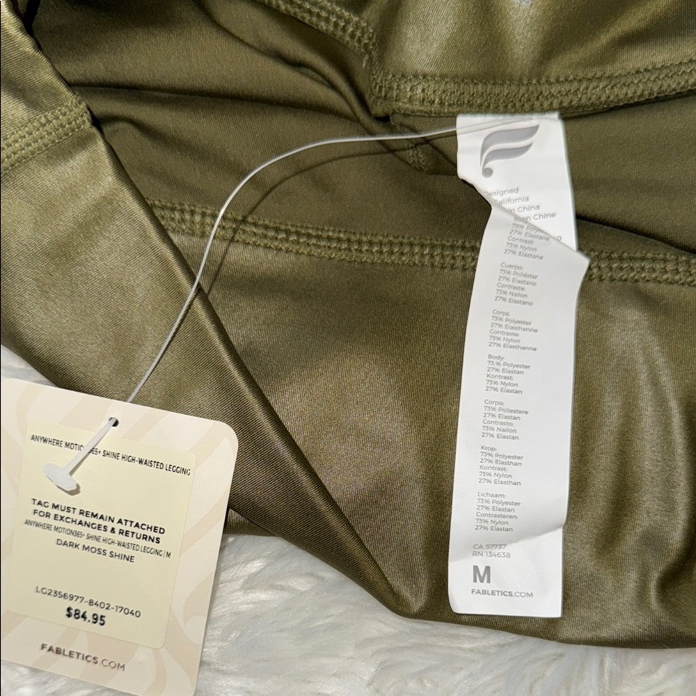 Fabletics Anywhere Motion365+ Shine High-Waisted Legging Medium NWT - Picture 10 of 12